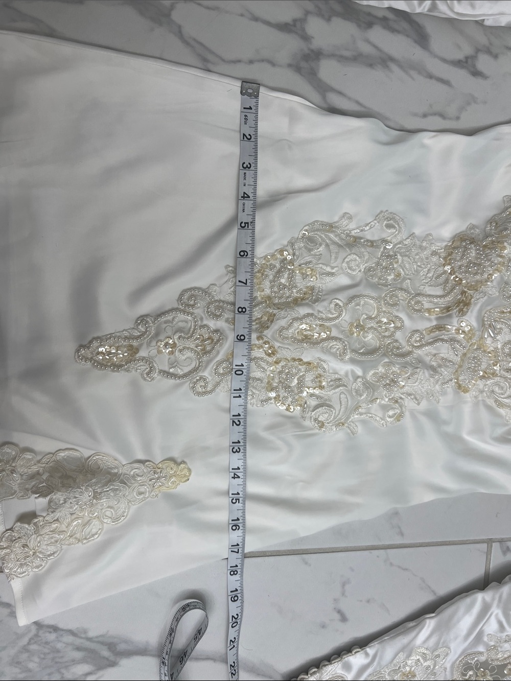 Vintage Re-Worked Ivory Beaded Long Sleeve Mini Dress - Picture 12 of 13
